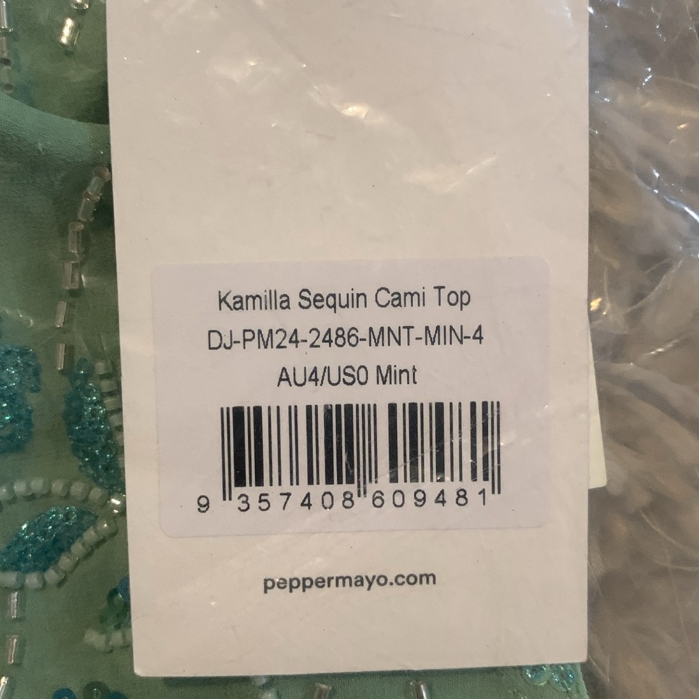 Peppermayo Kamilla Sequin Cami Top - Mint - Picture 8 of 8